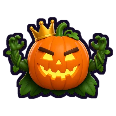 The Pumpking: a giant crowned pumpkin boss