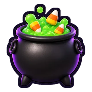 Candy Cauldron: a bubbling black witch's cauldron